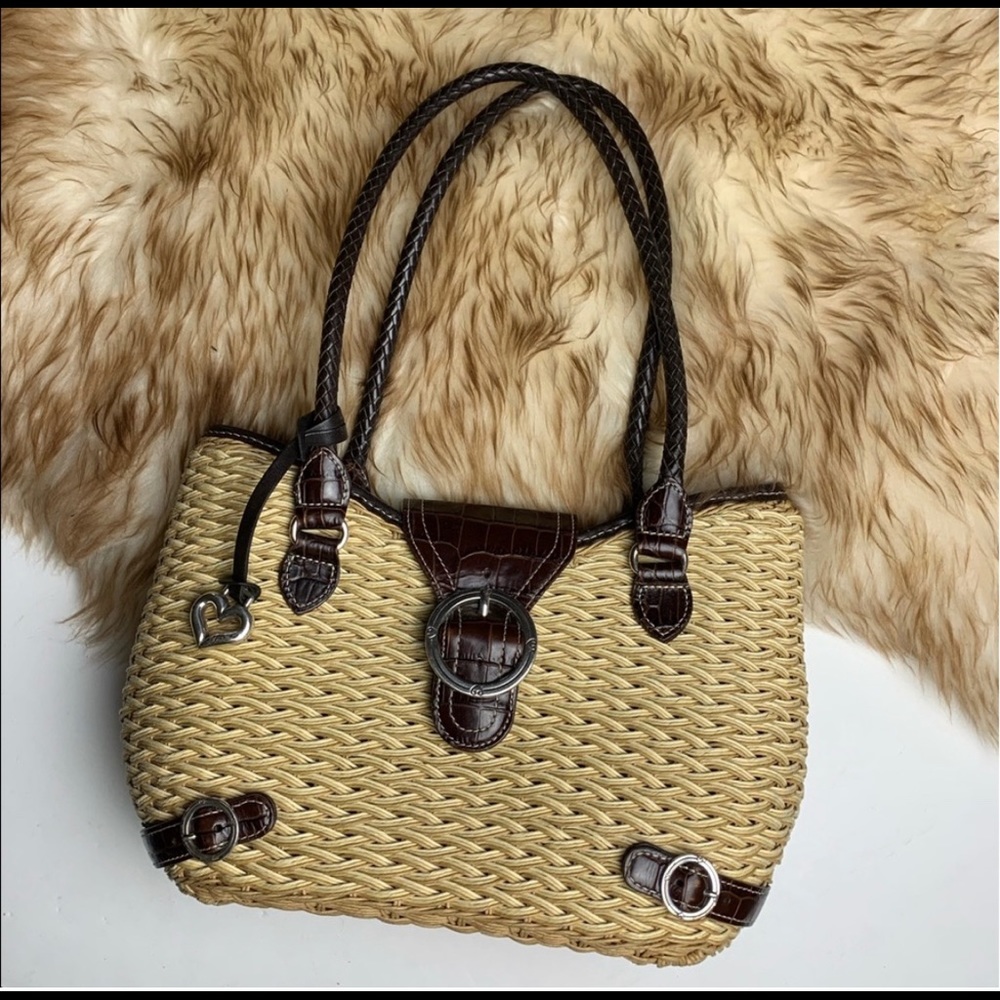 Brighton Basket Shoulder Bag Faux Croc Leather